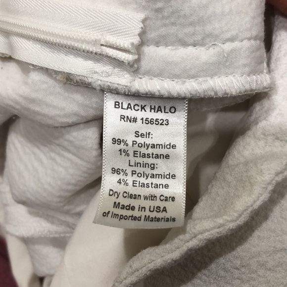 Black Halo Pravella Jumpsuit Size 10 White Ruffle One Shoulder Cropped Length - Picture 7 of 12